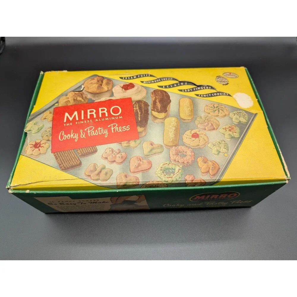 Vintage Mirro Cooky Pastry Press Set In Box - 358AM Aluminum USA w/box - Picture 1 of 9
